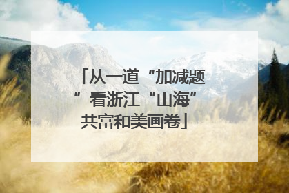 从一道“加减题”看浙江“山海”共富和美画卷
