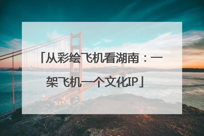 从彩绘飞机看湖南：一架飞机一个文化IP