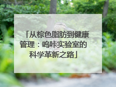 从棕色脂肪到健康管理：呜咔实验室的科学革新之路