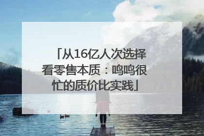 从16亿人次选择看零售本质：鸣鸣很忙的质价比实践