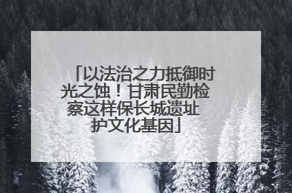 以法治之力抵御时光之蚀！甘肃民勤检察这样保长城遗址 护文化基因