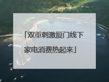双重刺激厦门线下家电消费热起来