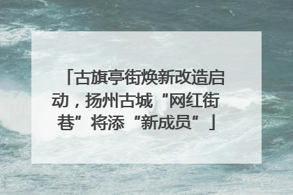 古旗亭街焕新改造启动，扬州古城“网红街巷”将添“新成员”