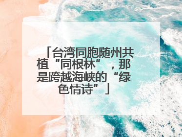 台湾同胞随州共植“同根林”，那是跨越海峡的“绿色情诗”