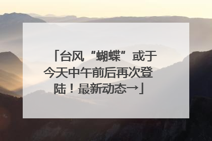 台风“蝴蝶”或于今天中午前后再次登陆！最新动态→