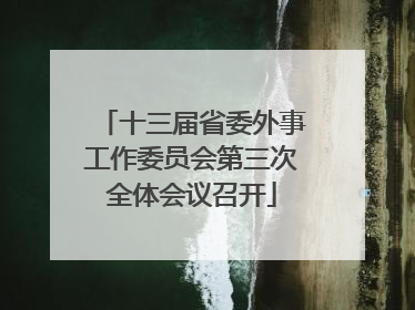十三届省委外事工作委员会第三次全体会议召开