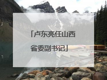 卢东亮任山西省委副书记