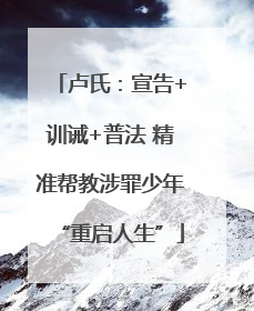 卢氏：宣告+训诫+普法 精准帮教涉罪少年“重启人生”
