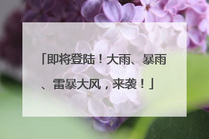 即将登陆！大雨、暴雨、雷暴大风，来袭！