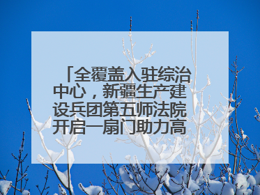 全覆盖入驻综治中心，新疆生产建设兵团第五师法院开启一扇门助力高速讨薪获赞