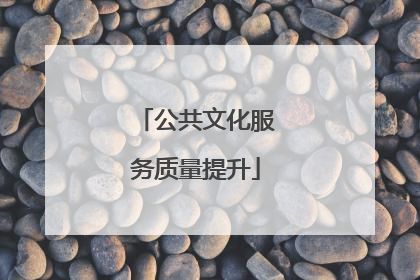 公共文化服务质量提升