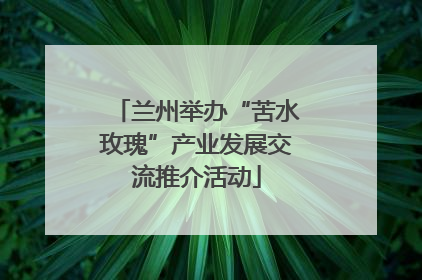 兰州举办“苦水玫瑰”产业发展交流推介活动