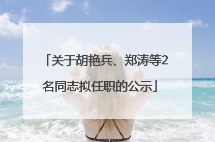 关于胡艳兵、郑涛等2名同志拟任职的公示