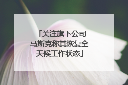关注旗下公司 马斯克称其恢复全天候工作状态