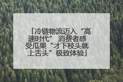 冷链物流迈入“高速时代” 消费者感受瓜果“才下枝头就上舌头”极致体验