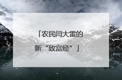 农民闫大雷的新“致富经”