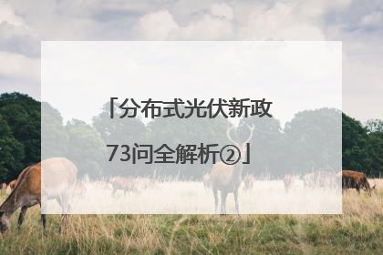 分布式光伏新政73问全解析②