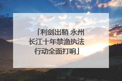 利剑出鞘 永州长江十年禁渔执法行动全面打响