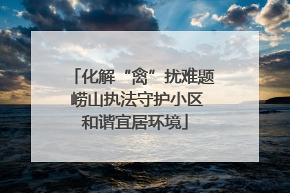 化解“禽”扰难题 崂山执法守护小区和谐宜居环境