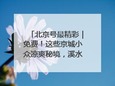 北京号最精彩｜免费！这些京城小众凉爽秘境，溪水清透美如画