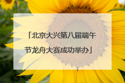北京大兴第八届端午节龙舟大赛成功举办