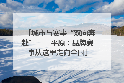 城市与赛事“双向奔赴”——平原：品牌赛事从这里走向全国