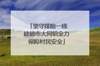 坚守排险一线 建德市大同镇全力保障村民安全