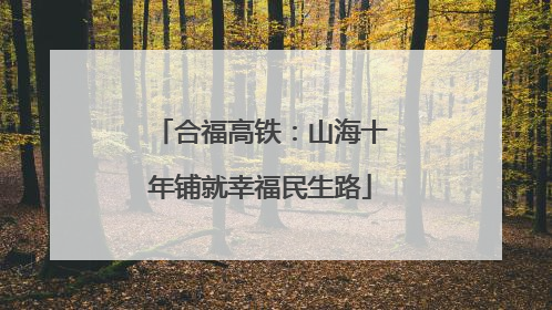 合福高铁：山海十年铺就幸福民生路