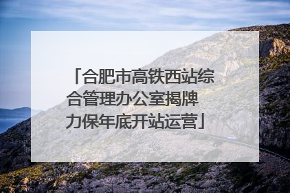 合肥市高铁西站综合管理办公室揭牌 力保年底开站运营