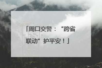 周口交警：“跨省联动”护平安！