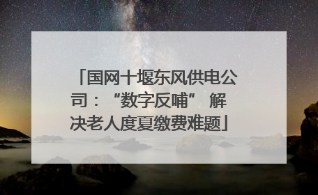 国网十堰东风供电公司：“数字反哺” 解决老人度夏缴费难题
