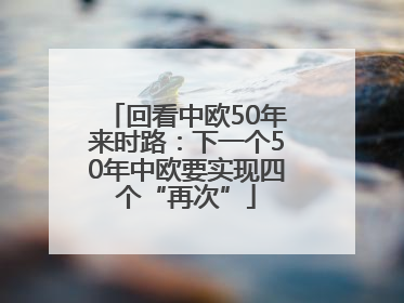回看中欧50年来时路：下一个50年中欧要实现四个“再次”