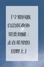 宁夏回族自治区政协常委刘媛：走在希望的田野上