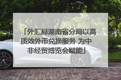 外汇局湖南省分局以高质效外币兑换服务 为中非经贸博览会赋能