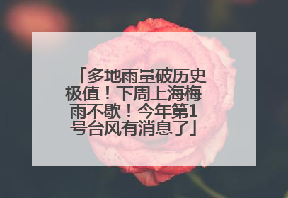 多地雨量破历史极值！下周上海梅雨不歇！今年第1号台风有消息了