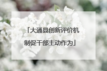 大通县创新评价机制促干部主动作为