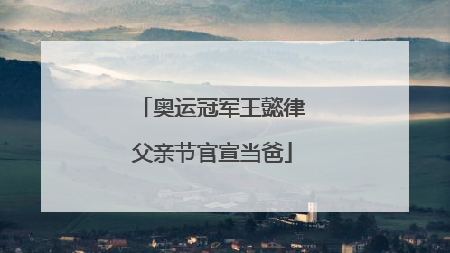 奥运冠军王懿律父亲节官宣当爸