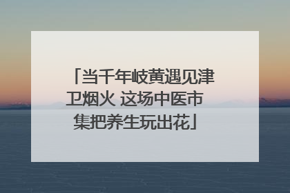 当千年岐黄遇见津卫烟火 这场中医市集把养生玩出花