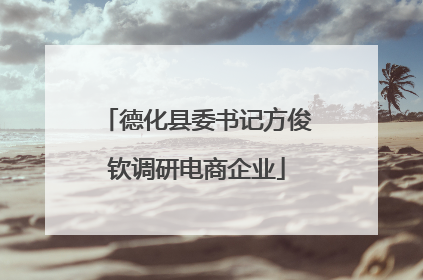 德化县委书记方俊钦调研电商企业