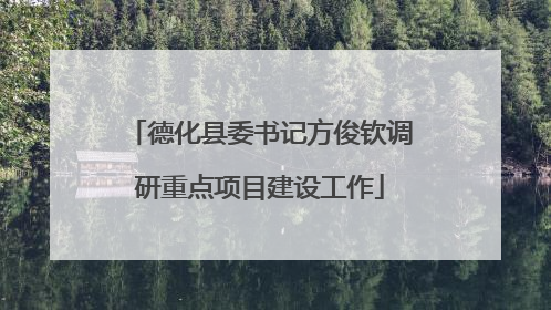 德化县委书记方俊钦调研重点项目建设工作