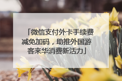 微信支付外卡手续费减免加码，助推外国游客来华消费新活力