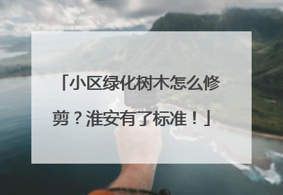 小区绿化树木怎么修剪？淮安有了标准！