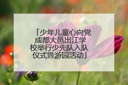少年儿童心向党 成都大邑出江学校举行少先队入队仪式暨游园活动