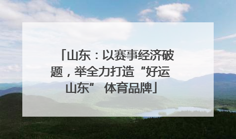山东：以赛事经济破题，举全力打造“好运山东” 体育品牌