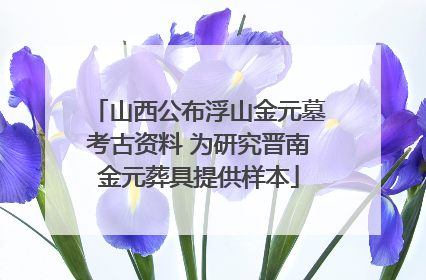 山西公布浮山金元墓考古资料 为研究晋南金元葬具提供样本