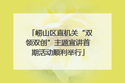 崂山区直机关“双领双创”主题宣讲首期活动顺利举行