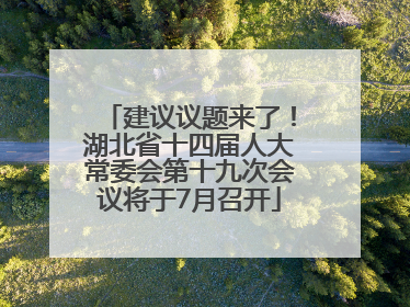 建议议题来了！湖北省十四届人大常委会第十九次会议将于7月召开