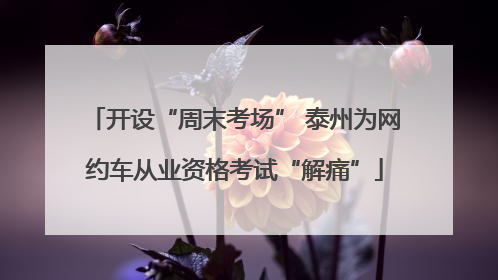 开设“周末考场” 泰州为网约车从业资格考试“解痛”