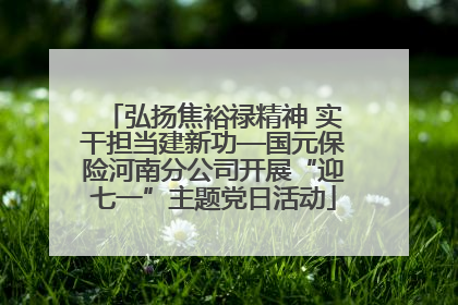 弘扬焦裕禄精神 实干担当建新功—国元保险河南分公司开展“迎七一”主题党日活动