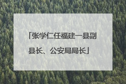 张学仁任福建一县副县长、公安局局长